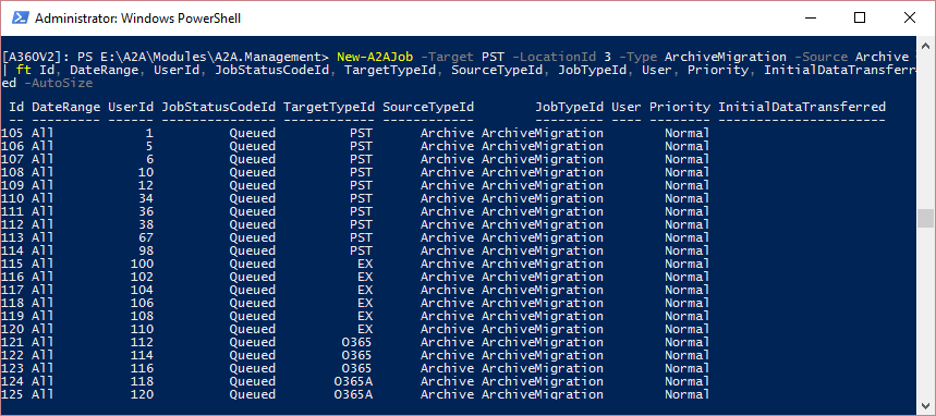 Archive360 Powershell archive migration
