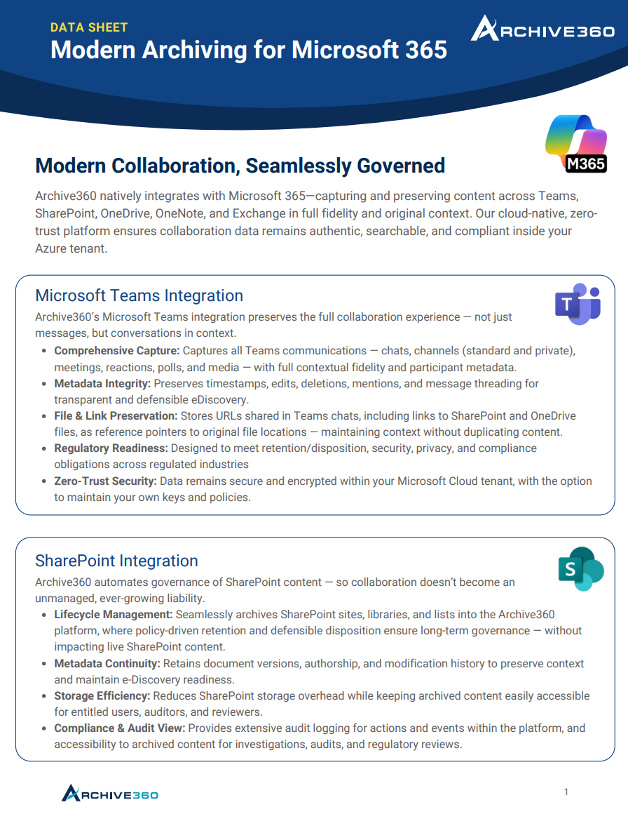 Modern Archiving for Microsoft 365