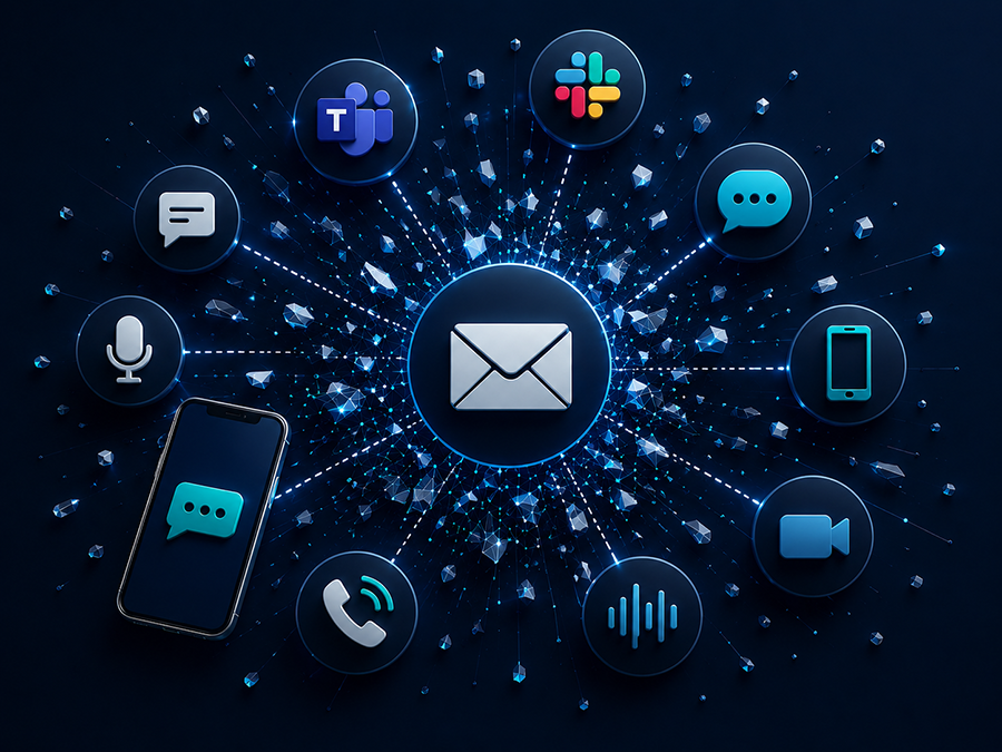 App icon cloud bubble, all connected to email