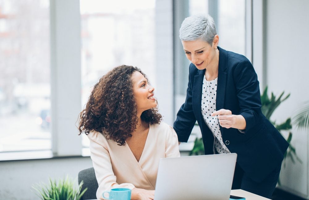 Woman working on computer